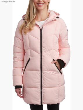 Long Hooded Puffer Coat Wind & Water Resistant Quilted Winter Jacket